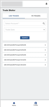 First mobile version of Trade Blotter with basic list view