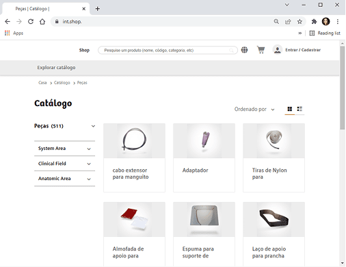 Brazilian version of the spare parts store used as reference for user research