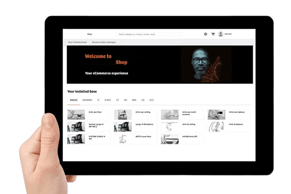 Final web store displayed on a tablet showing the redesigned homepage